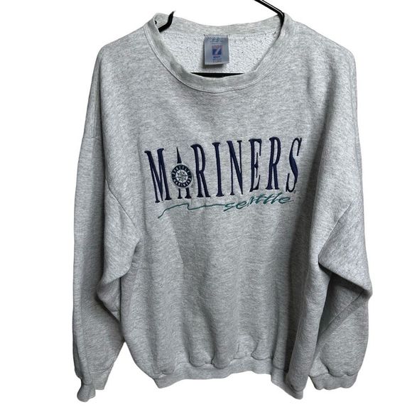 VTG Seattle Mariners LOGO 7 Stitched Crewneck Made In USA XL - Picture 1 of 4